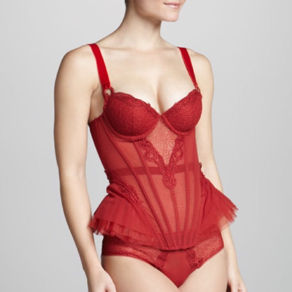 Marchesa for La Perla Red Bustier